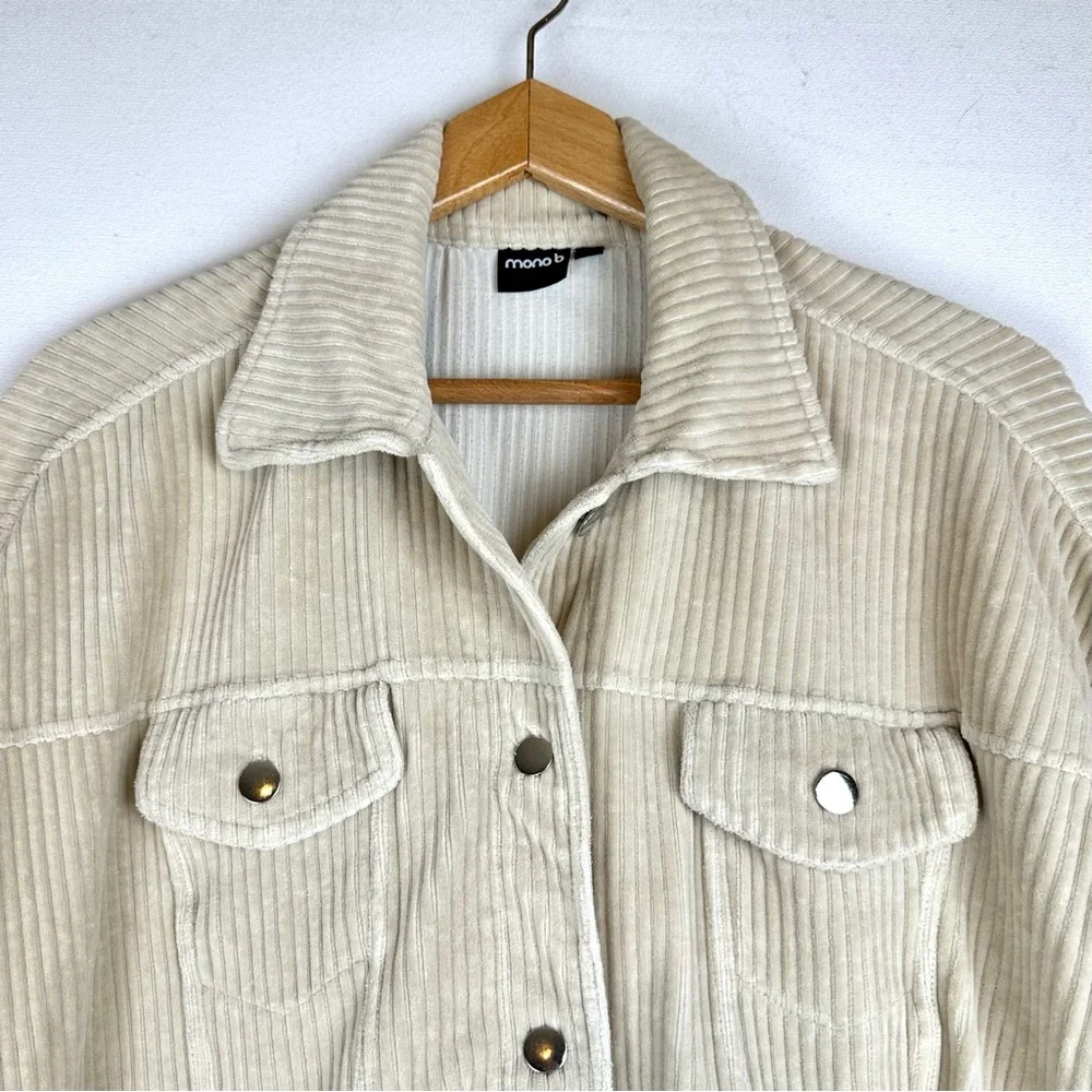 Mono B Corduroy Cropped Jacket Oversized - Picture 2 of 9